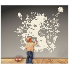 Vinilo Decorativo Bola Del Mundo de Decora Tu Pared