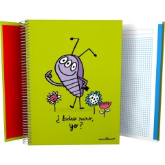 Cuaderno Tapa Dura A4 Bicho Verde de Grafoplas