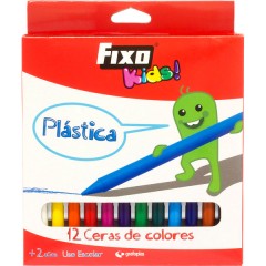 Caja de 12 Ceras Plástica Fixo Kids de Grafoplas