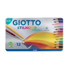Estuche Metálico 12 Uds. Lápices de Colores Acuarelables de Giotto Stilnovo