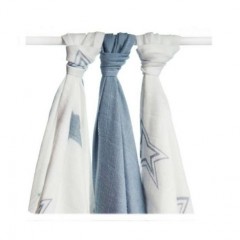 Muselina Bambú Star Mix Silver 70x70 3und de Xkko 