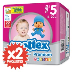 168 Pañales T5 Premium Súper 13-20 Kg de Moltex