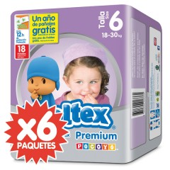 108 Pañales T6 Premium Junior 18-30 Kg de Moltex
