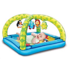 Gimnasio Hinchable Actividades + Manta Tela con Sonajeros de Play Wow